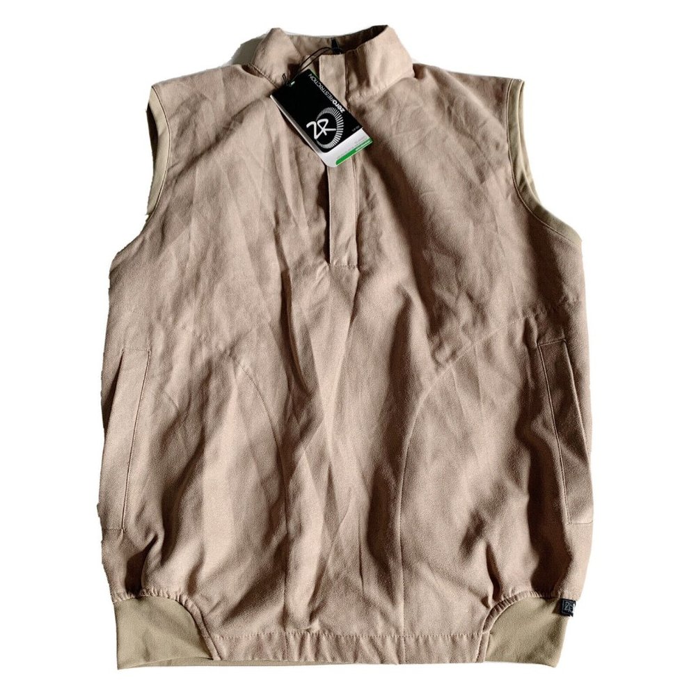 Zero Restriction NWT Classic Microsuede Golf Vest Taupe Tan MSRP $150+ Sz Small